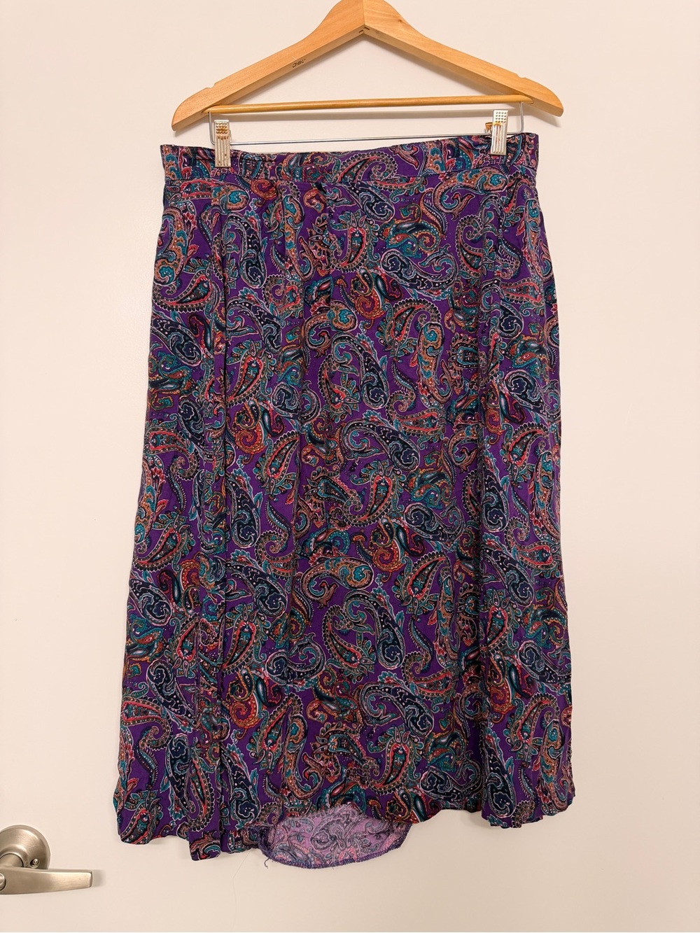 Vintage Purple Paisley A-Line Skirt